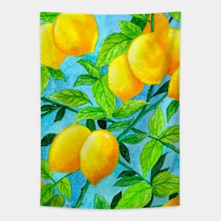 Summer lemons in watercolor Tapestry