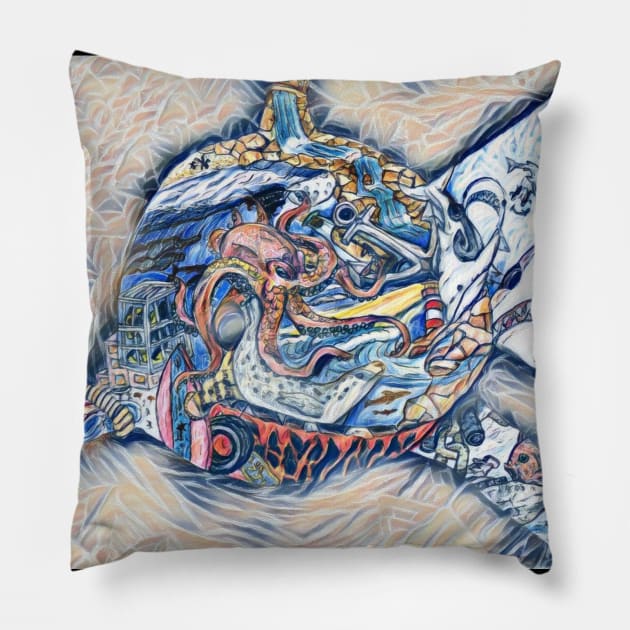 Shark 12 Pillow by Mr. Leon Artwork