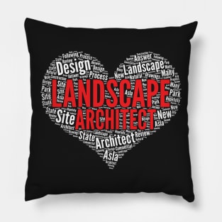 Landscape Architect Heart Shape Word Cloud Architecture print Pillow