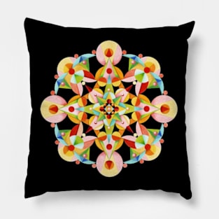 Rainbow Fiesta Mandala Pillow