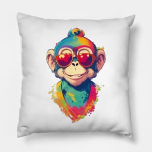 colorful monkey Pillow