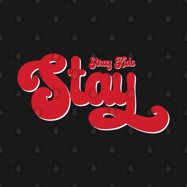 Stray Kids SKZ Stay swirl red typography by Oricca