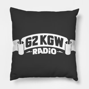 1975 - 62 KGW Radio (White on Asphalt) Pillow