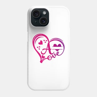 letter a monogram in the shape of love Phone Case