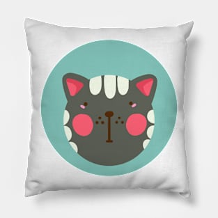 cute silly drawn kitty cat design 2 Pillow