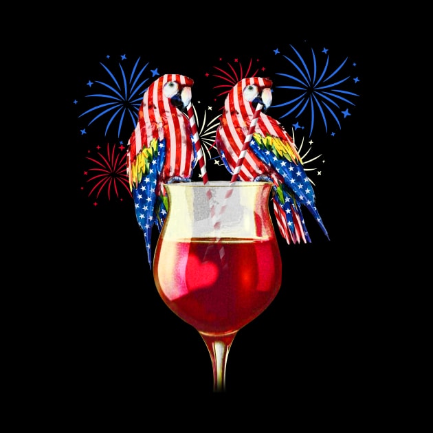 Red White Blue Wine Glasses Firework 4th Of July by Kaileymahoney