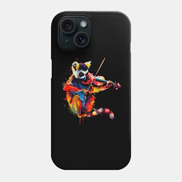 Lemur Playing Violin Phone Case by JH Mart