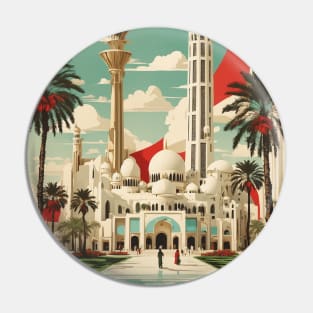 Abu Dhabi United Arab Emirates Vintage Travel Tourism Pin