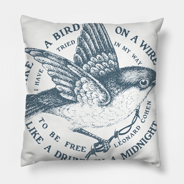 Bird on a wire Pillow by spicoli13