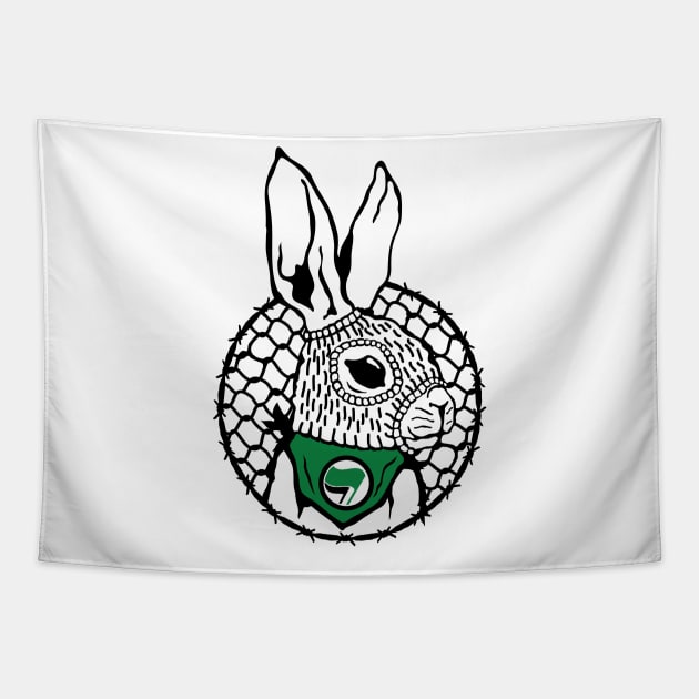 Rabbit Antifa Animal Liberation Front Tapestry by pontosix