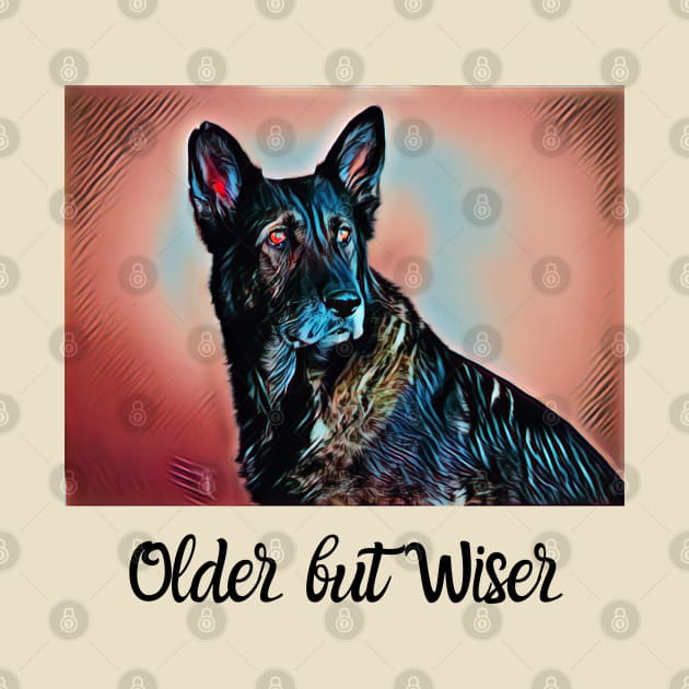 German Shepherd Older but Wiser by Print Magic Studios