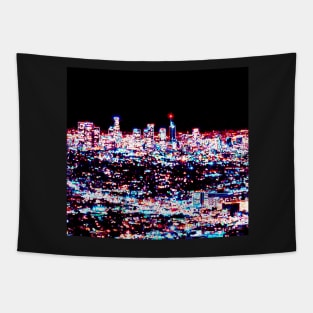 Crowded City at Night Tapestry