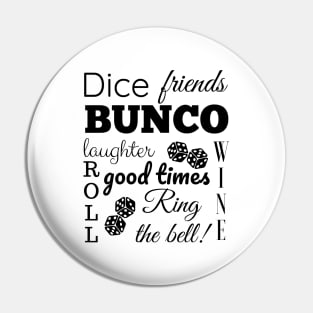 Bunco Night Word Cloud Fun Dice Game Night Shirt Hoodie Sweatshirt Pin