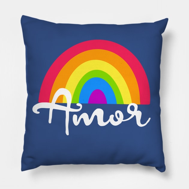 Amor - arcoiris - rainbow design Pillow by verde