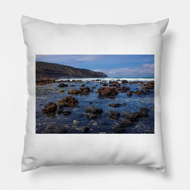 Fingal Beach, Cape Schanck, Mornington Peninsula, Victoria, Australia. Pillow by VickiWalsh