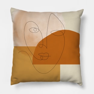 Oneliner Abstract Face Pillow