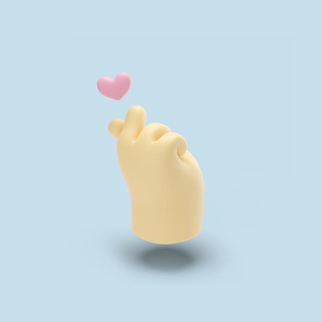 3d korean  love hand sign by koboikids