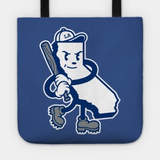 Los Angeles 'Baseball State' Fan T-Shirt: Swing into SoCal Style with a Cartoon Mascot and California Flair! Tote