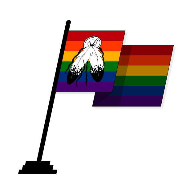 Large Waving Flag in Two-Spirited Pride Flag Colors by LiveLoudGraphics