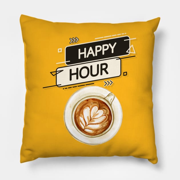 Happy hour Pillow by Eva Passi Arts