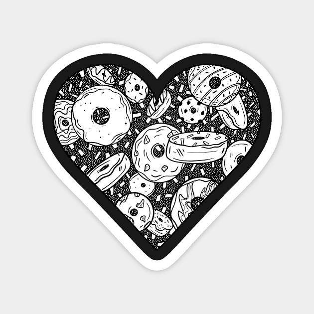 Donut Heart Magnet by RachWillz