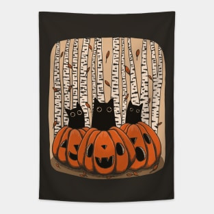 Peek A Boo Halloween Kitties Tapestry