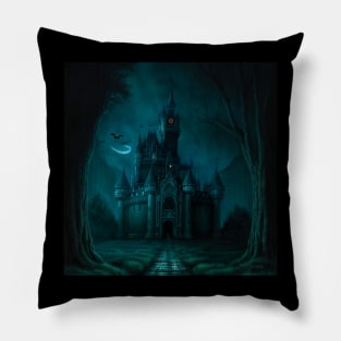 Haunted Castle in the Distance Pillow