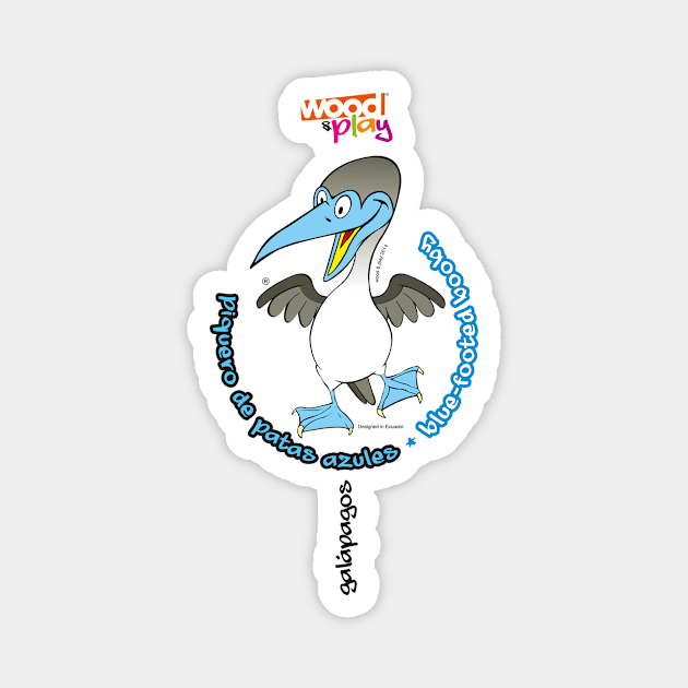 Blue-footed BOOBY Wood&Play Galapagos Magnet by MUNZ