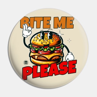Bite Me Please Burger Lover Pin