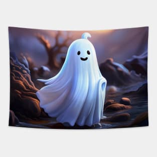 Cute White Ghost Tapestry