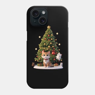 Cat and the Christmas Tree Phone Case