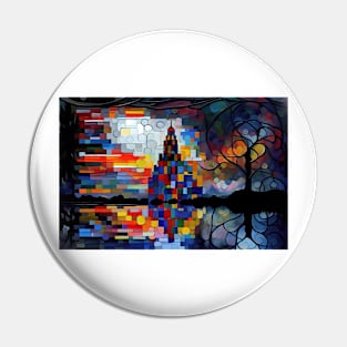 Mondrian Castle Pin