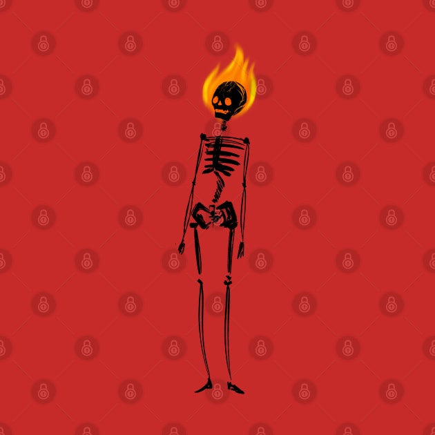 Skull skeleton on fire by eternalshadeart