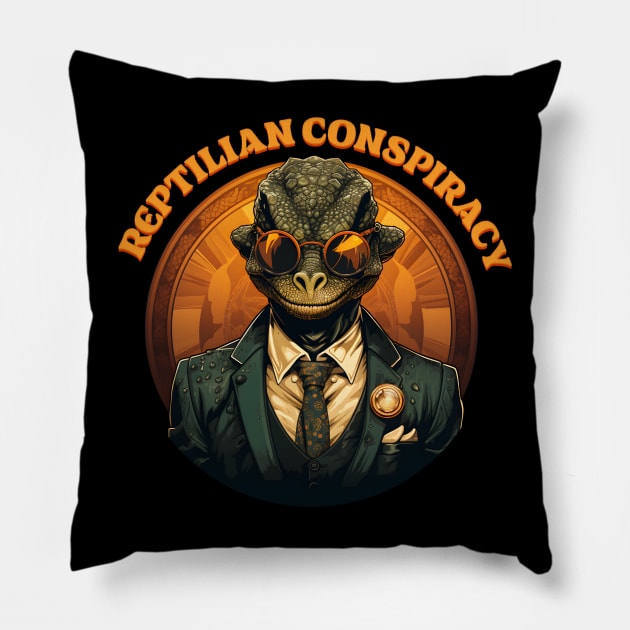 Conspiración Reptiliana - Illuminati - Anunnaki Pillow by Ariela-Alez