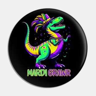 Mardi Gras dinosaur lover Pin