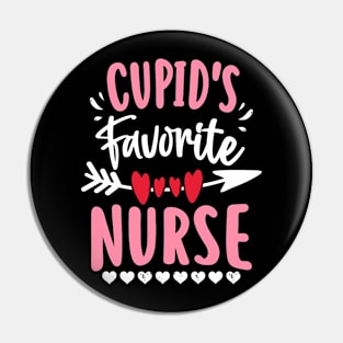Cupid_s Favorite Nurse Valentines Day Hearts Day RN Medical Pin
