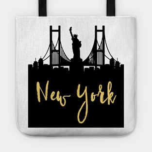 NEW YORK CITY NEW YORK DESIGNER SILHOUETTE SKYLINE ART Tote