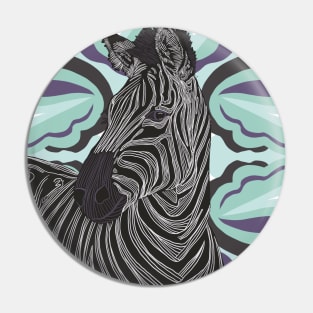 Beautiful Zebra Graphic Design Pin