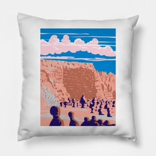 Hoodoos in Goblin Valley State Park Emery County Utah USA WPA Art Poster Pillow