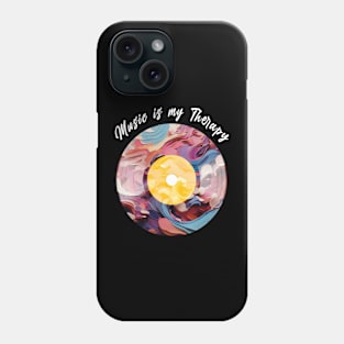 Music is my Therapy - Music Lovers White Text Phone Case