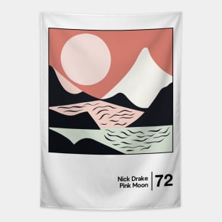 Nick Drake - Pink Moon - Minimalist Illustration Design Tapestry