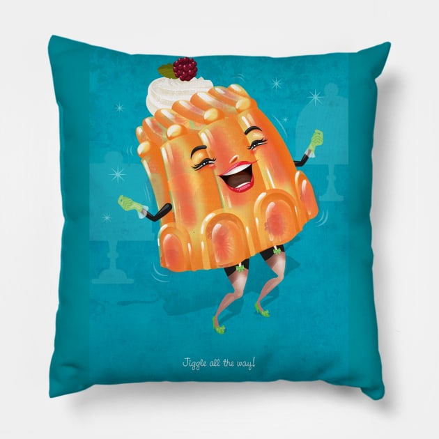 Jiggle All The Way! Pillow by Kitschy Delish