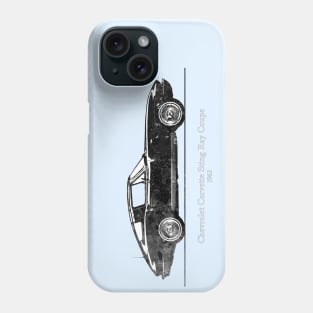 Chevrolet Corvette Sting Ray Coupe 1963 - Black and White Phone Case