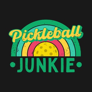 Pickleball Junkie Distressed Vintage Sunset T-Shirt