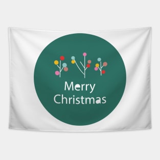 Merry Christmas colorful trees decoration Tapestry