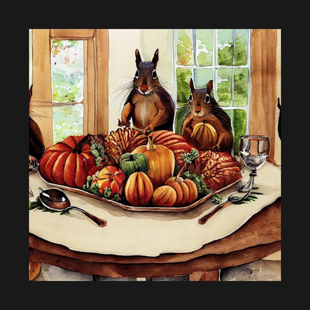 Squirrel Family Thanksgiving Dinner by fistikci