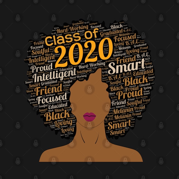 Class of 2020 Afro Typography Art by blackartmattersshop