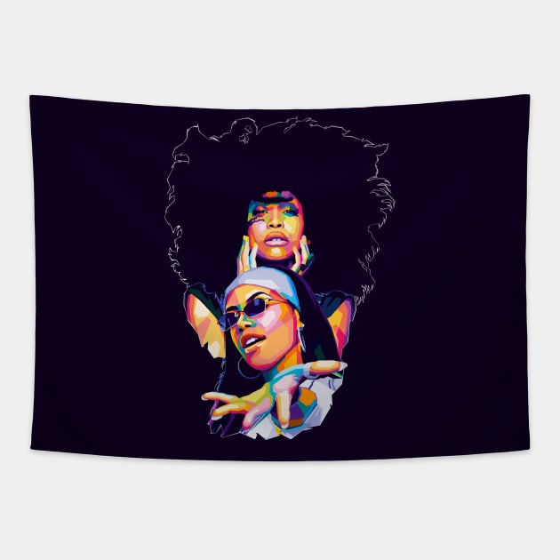 Erykah Badu Pop Art Tapestry by SiksisArt