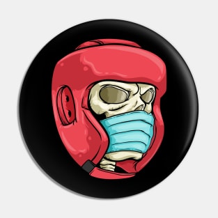 Skull with Face mask and Boxing helmet Pin