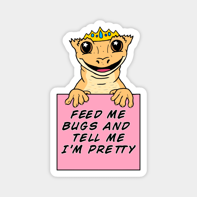 Crested Gecko Princess Magnet by EcoElsa